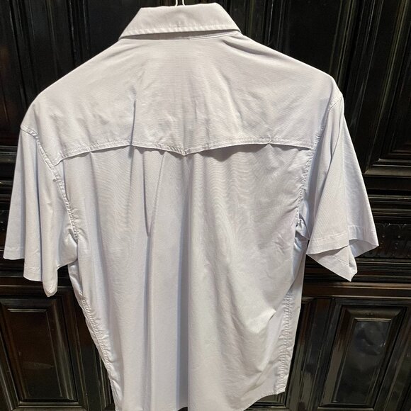 Poncho Mens Light Blue Plaid Short Sleeve Mens M - Picture 4 of 4